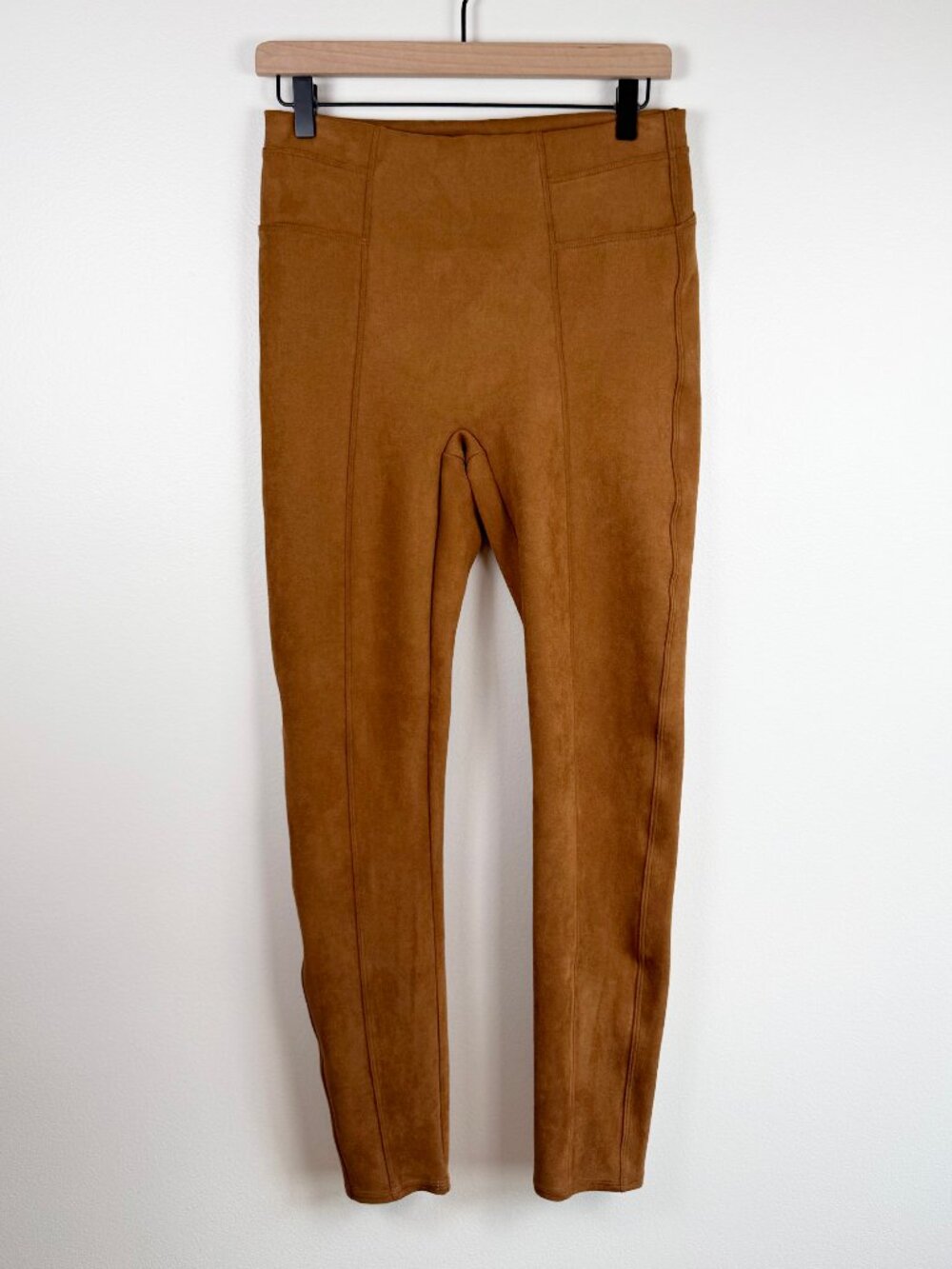SPANX Faux Suede Leggings Rich Caramel Size M
